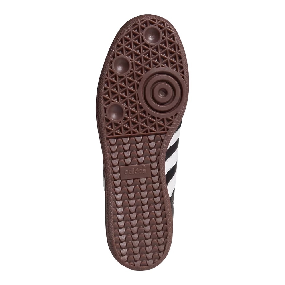 adidas Men’s Black classic Sneakers with White Stripes and Gum Sole - Picture 4 of 6